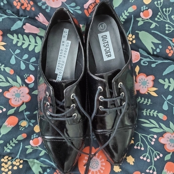 Outsider 67 Size 10 NWOT Black Vinyl Creepers - Picture 2 of 8